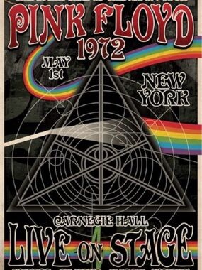 Pink Floyd Poster in Black with Rainbow Accents